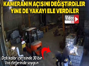 Kameranın açısını değiştiren çinko hırsızları kamerada