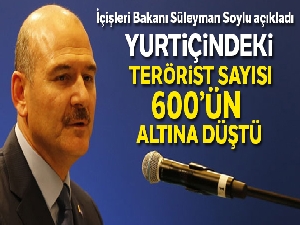 İçişleri Bakanı Süleyman Soylu: Yurtiçindeki terörist sayısı 600'ün altına düştü