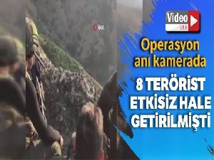 Şemdinli'de 8 teröristin etkisiz hale getirildiği operasyon kamerada