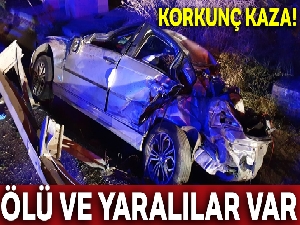 Tekirdağ'da feci kaza, 1 ölü 2 de yaralı var
