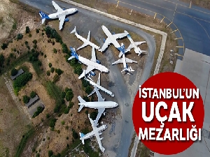 İstanbul'un uçak mezarlığı havadan görüntülendi