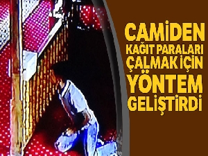 Camilerdeki bağış kutularına dadanan hırsız kameraya yakalandı
