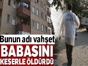 Babasını keserle öldürdü
