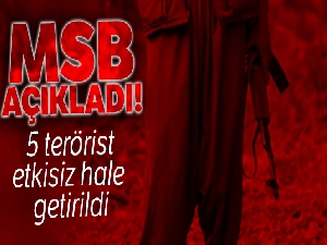 MSB açıkladı! 5 PKK'lı terörist etkisiz hale getirildi