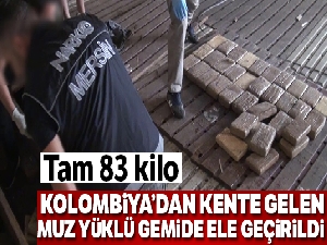 Muz yüklü gemide 83 kilo kokain ele geçirildi