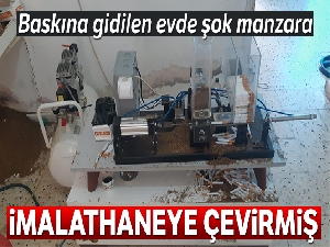 Evini kaçak sigara imalathanesine çevirmiş