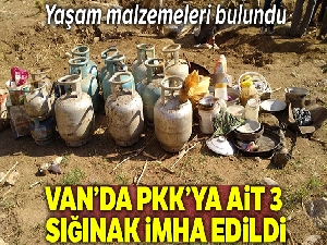 Van'da PKK'ya ait 3 sığınak imha edildi
