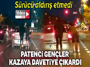 Maltepe'de patenli gençlerin tehlikeli yolculuğu kamerada