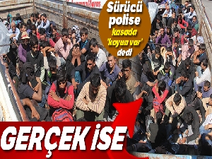 Kamyon kasasından koyun yerine 61 kaçak göçmen çıktı