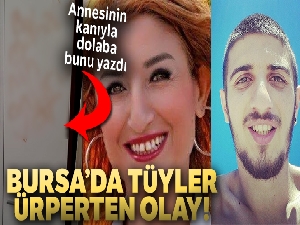 Katil zanlısı evlat annesinin kanı ile dolaba yazdı...'Bu mahallenin onuru var'