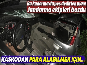 Kaskodan para alabilmek için aracını 35 metreden şarampole yuvarladı