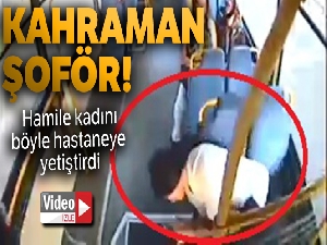 Halk otobüsü sürücüsü, fenalaşan hamile kadını hastaneye yetiştirdi