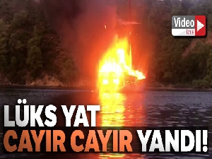Göcek'te yat yangını, lüks yat cayır cayır yandı