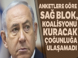 İsrail'de Netanyahu liderliğindeki sağ blok koalisyonu kuracak çoğunluğa ulaşamadı