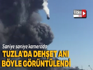 Tuzla'daki patlamada kopan parça böyle düştü