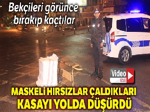 Fatih'te hırsızlar çaldıkları kasayı yol ortasında düşürdü
