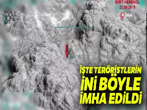 Siirt Herekol'da 7 terörist ve teröristlerin cephaneliği böyle imha edildi