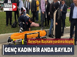 Epilepsi krizi geçirerek cadde ortasında bayılan kadının yardımına Sancaktepe Belediye Başkanı Şeyma Döğücü koştu