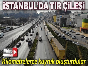 E-5'te tır çilesi havadan görüntülendi