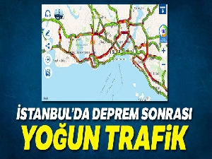 İstanbul'da deprem sonrası yoğun trafik