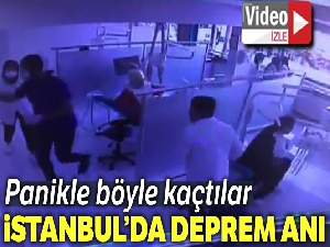 Dişçide deprem anı kamerada