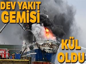 Norveç'te 200 bin litre yakıt bulunan Rus gemisi yandı