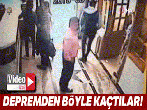 Otel lobisindeki deprem paniği kameraya yansıdı