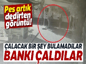 Girdikleri cami bahçesinde bir şey bulamayınca bankı çaldılar