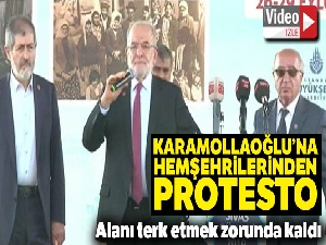 Hemşehrileri Karamollaoğlu'nu protesto etti