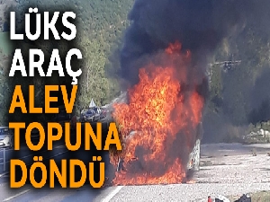 Lüks araç alev topuna döndü