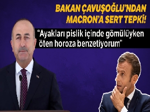Çavuşoğlu'dan Macron'a tepki: 'Ayakları pislik içinde gömülüyken öten horoza benzetiyorum'