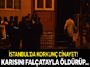 Tartıştığı eşini falçata ile öldürdü