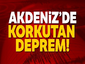 Akdeniz'de 5 büyüklüğünde deprem oldu