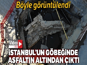 Üsküdar'da yolun altından çıkan tarihi kalıntılar havadan görüntülendi