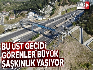 ‘Engelli' engelsiz üst geçidi havadan görüntülendi