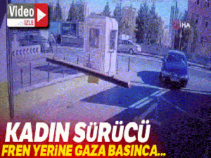 Kadın sürücü fren yerine gaza basınca takla attı