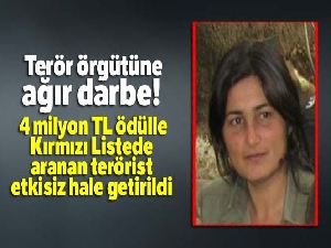 Terör örgütüne ağır darbe! 4 milyon TL ödülle Kırmızı Listede aranan terörist etkisiz hale getirildi