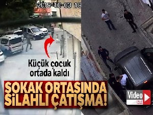 Şişli'de sokak ortasında silahlı çatışma kamerada