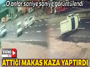 Sürücünün attığı makas kazaya neden oldu
