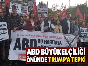ABD Büyükelçiliği önünde Trump'a tepki eylemi
