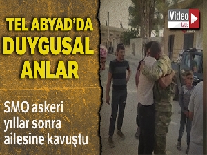 Suriye Milli Ordusu askeri Tel Abyad'da ailesine kavuştu