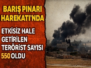 Barış Pınarı Harekatı'nda etkisiz hale getirilen terörist sayısı 550 oldu