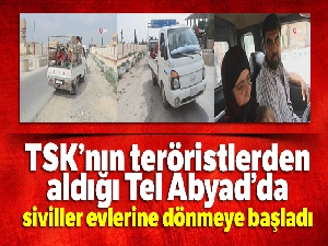 TSK'nın teröristlerden aldığı Tel Abyad'da siviller evlerine dönmeye başladı