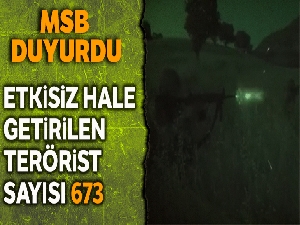 Barış Pınarı Harekatı'nda etkisiz hale getirilen terörist sayısı 673 oldu