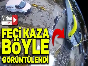 Tren kazası güvenlik kamerasında