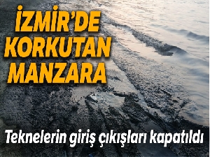 İzmir'de denizde korkutan manzara