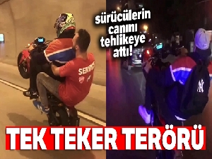 Bomonti-Dolmabahçe Tüneli'nde çift kişiyle tek teker terörü kamerada