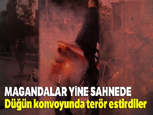 Magandalar yine sahnede: Düğün konvoyunda terör estirdiler