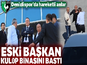 Denizlispor'un eski Başkanı Süleyman Urkay belinde silahla kulüp binasını bastı