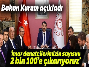 Bakan Kurum: "İmar denetçilerimizin sayısını 2 bin 100'e çıkartıyoruz”